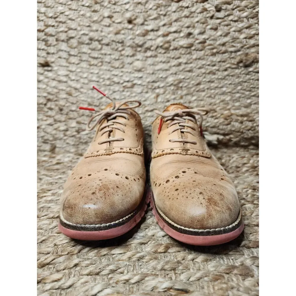 Cole Haan Zerogrand Wingtip Oxford Taos Nubuck Brown Dress Shoes Size 8